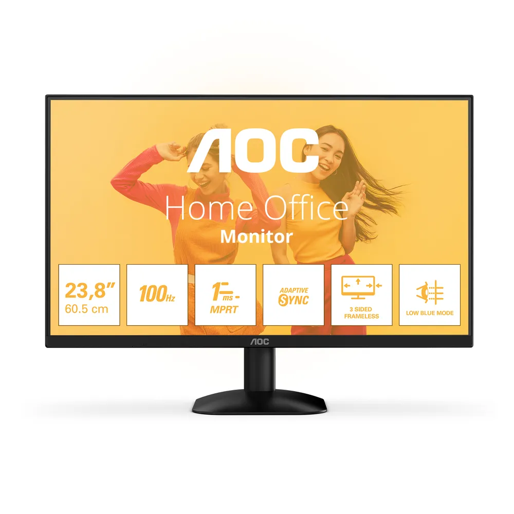 AOC Monitor 24″ 1080p 100Hz VA Adaptive Sync Rahmenlos Flimmerfrei Low Blue Light