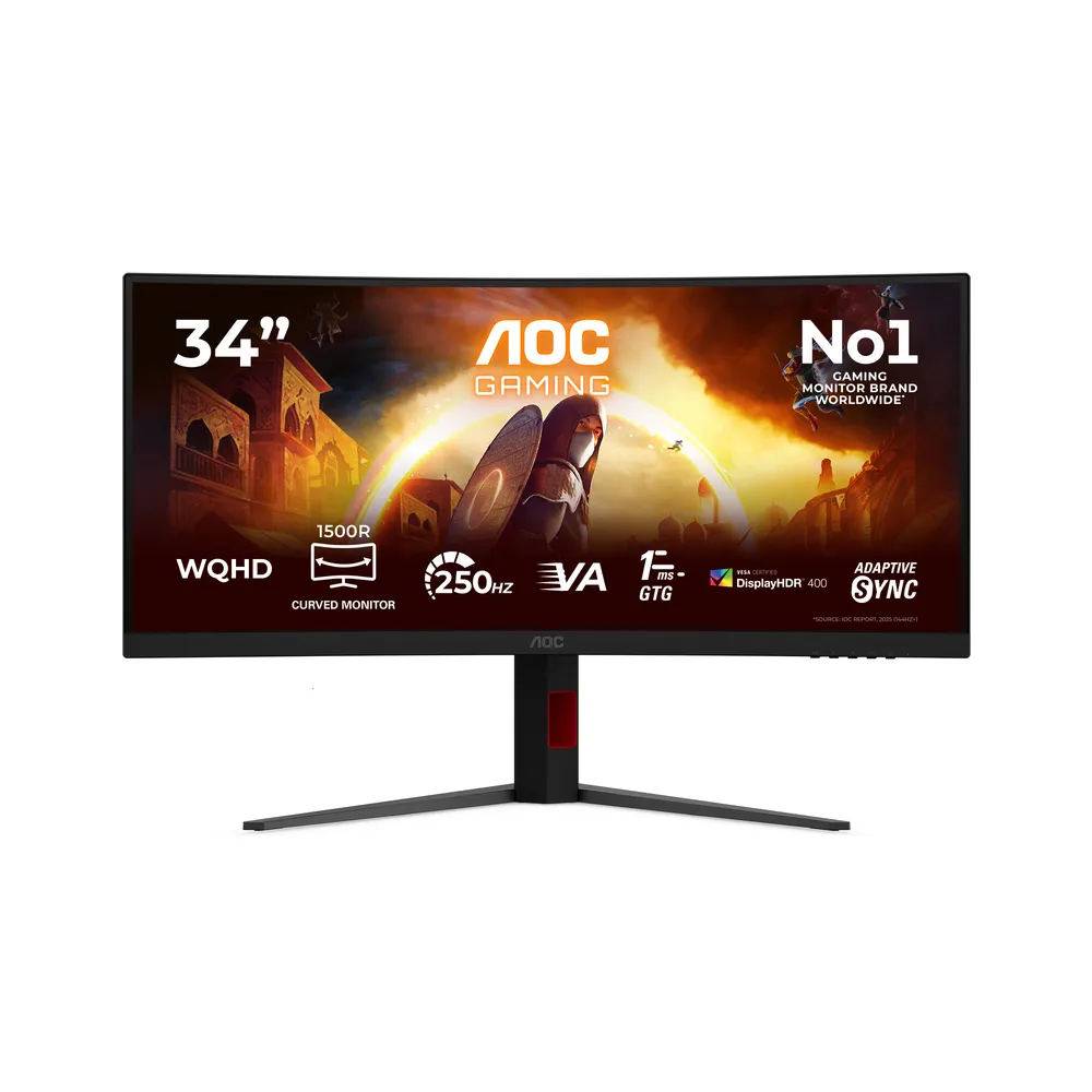 Monitor AOC G4 Gaming CU34G4ZCA 34" UltraWide QHD 240Hz VA Curved HDR400 1ms Höhenverstellbar