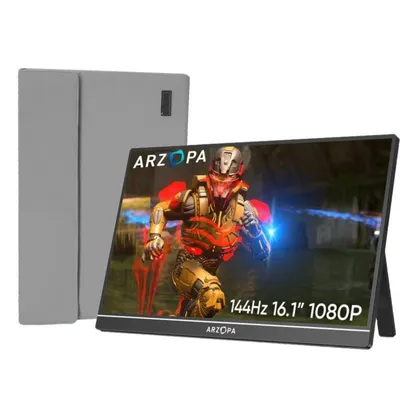 Monitor ARZOPA 16,1" FullHD IPS Tragbar Dual-Lautsprecher Mehrfachmodus Standfuß