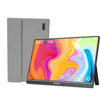 Monitor ARZOPA 16" 2.5K 60Hz IPS Tragbar HDR Ultra Slim 120% sRGB Lautsprecher