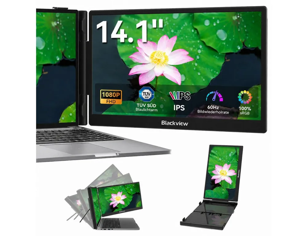 blackview 14" Laptop Bildschirm Erweiterung,augenschonend,Portabler Monitor für Notebook