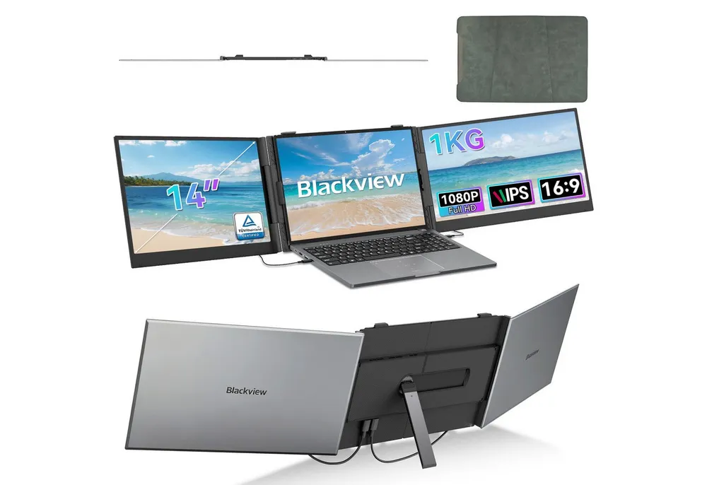 blackview Laptop Bildschirm Erweiterung D6 Dual-Screen Portabler Monitor for Notebook
