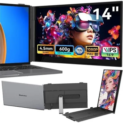 Blackview SCM6 Monitor 14 Zoll FullHD IPS 60Hz Ultradünn Lautsprecher USB-C TÜV Aluminiumgehäuse