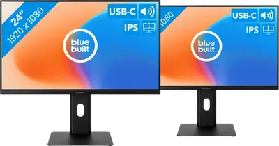 BlueBuilt 24 Zoll Full HD Monitor mit USB-C Doppelpack
