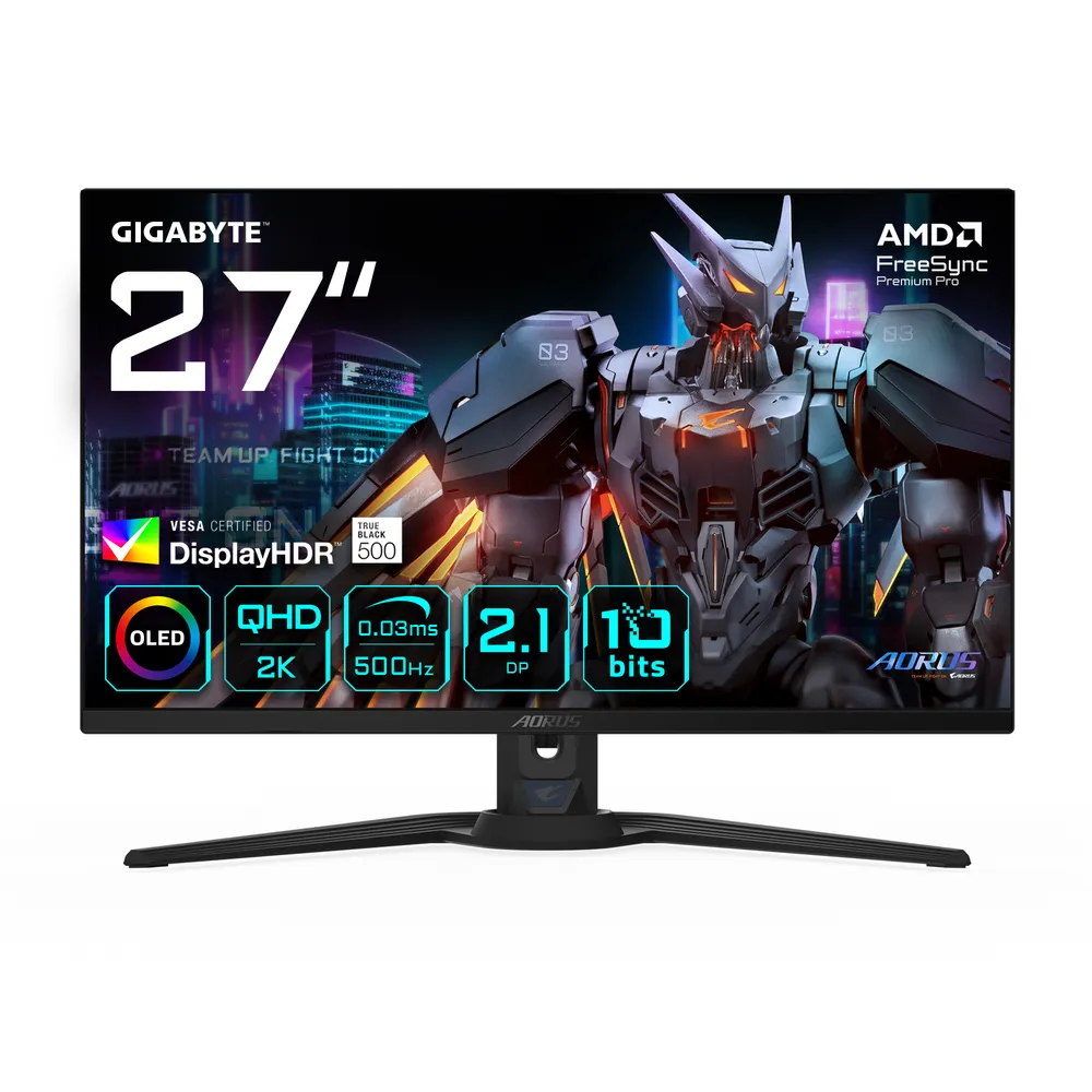 Monitor AORUS 27" QHD 500Hz OLED KVM G-Sync FreeSync