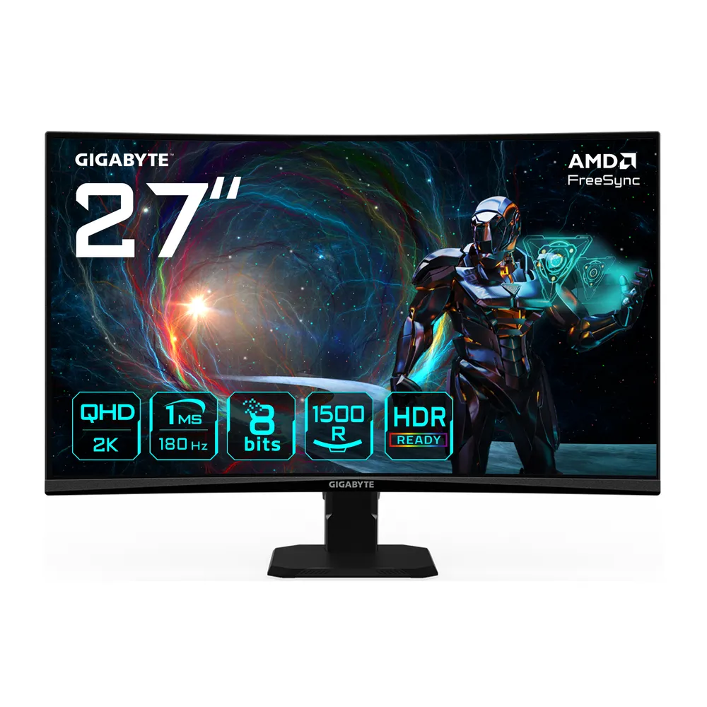 Monitor GIGABYTE GS27QCA 27" QHD 180Hz VA Curved 1ms FreeSync HDR