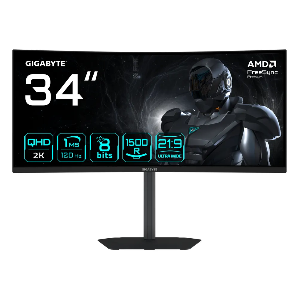 Monitor GIGABYTE GS34WQCA 34" UltraWide QHD 120Hz VA Curved 1ms FreeSync HDR10