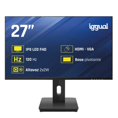 Equal Monitor 27″ FHD 100Hz IPS Schwenkbarer ultradünner Rahmen VESA-Höhenverstellung
