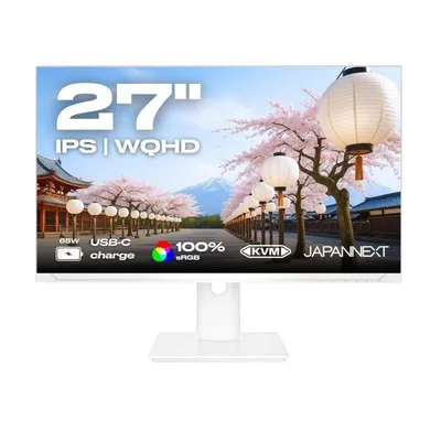 Monitor JAPANNEXT Jn-i27qr-c65w-hsp-w 27" WQHD 75Hz IPS USB-C 65W 8ms Weiß