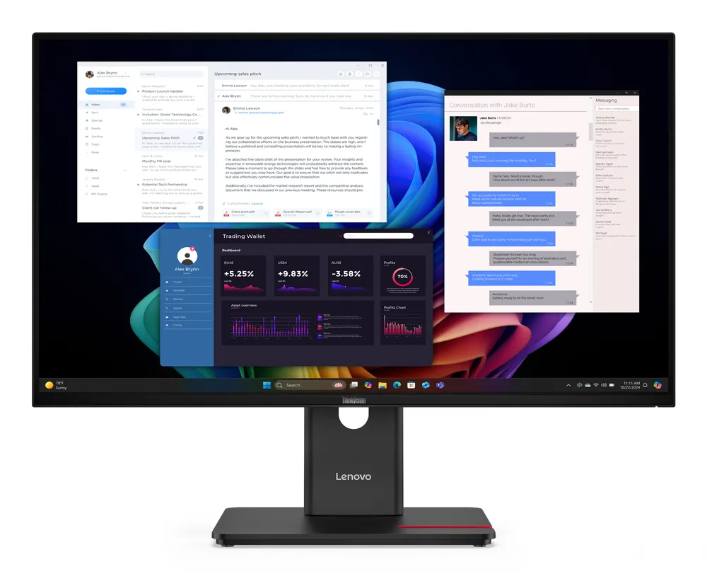 Monitor Lenovo ThinkVision T27UD-40 27" UltraHD 4K 60Hz IPS Webcam HDR10