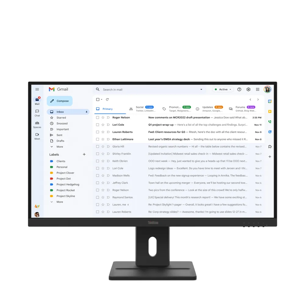 Monitor Lenovo ThinkVision E27-40 27" FullHD 100Hz IPS 6ms Lautsprecher höhenverstellbar