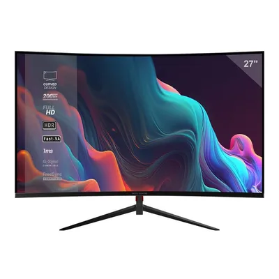 Mars Gaming MV-27C gebogener Monitor 27 Zoll FHD 200 Hz HDR10 1 ms FreeSync G-Sync Low Blue Light HDMI Schwarz