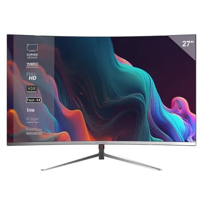 Mars Gaming MV-27C Curved-Monitor 27" FHD 200Hz HDR10 1ms FreeSync G-Sync Low Blue Light HDMI Weiß