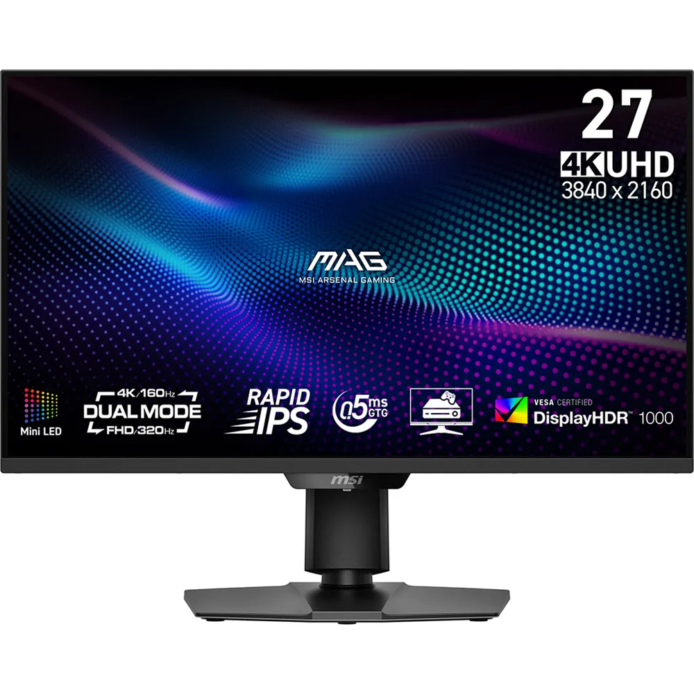 MSI MAG 274UPDF E16M 27" Mini LED Rapid IPS UltraHD 4K 160Hz Dual Mode USB-C VESA DisplayHDR 1000