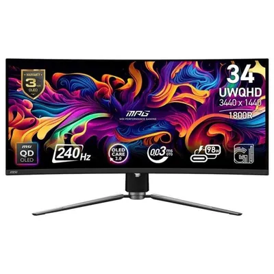 Monitor MSI MPG 341CQPX 34" UWQHD 240Hz QD-OLED Curved 0