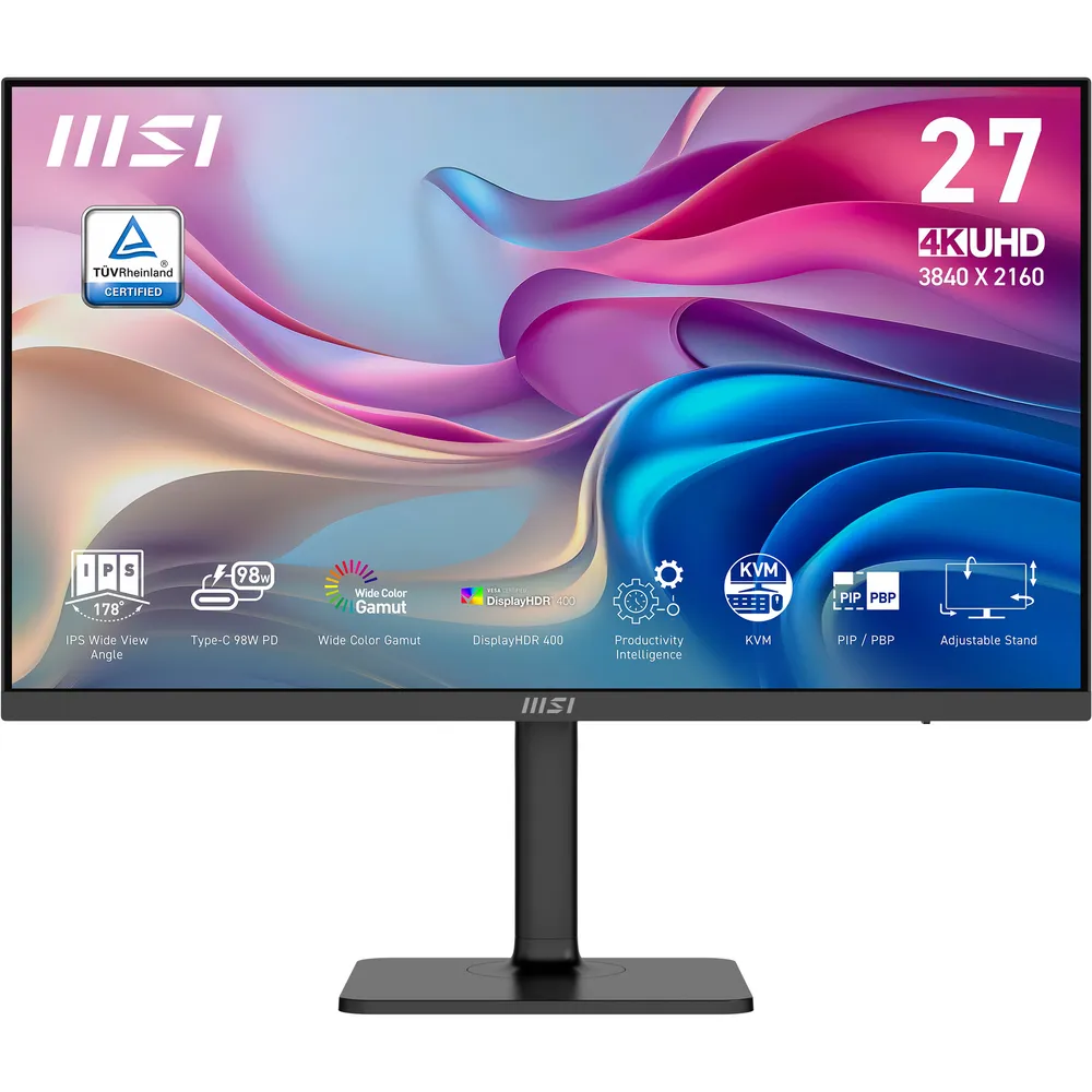 Monitor MSI Modern MD272UPHG 27" UltraHD 4K 60Hz IPS KVM USB-C HDR400 4ms