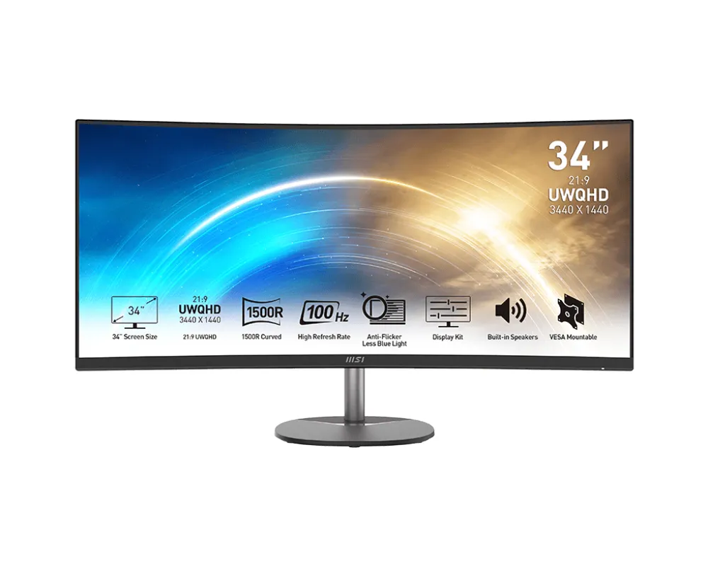 MSI PRO MP341CQDE | 9s6-3pb2ct-005 | 86,4 cm (34") - 3440 x 1440 Pixel