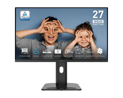 Monitor MSI Pro MP273QPDE E2 27" Wide Quad HD 100Hz IPS HDR400 Höhenverstellbar
