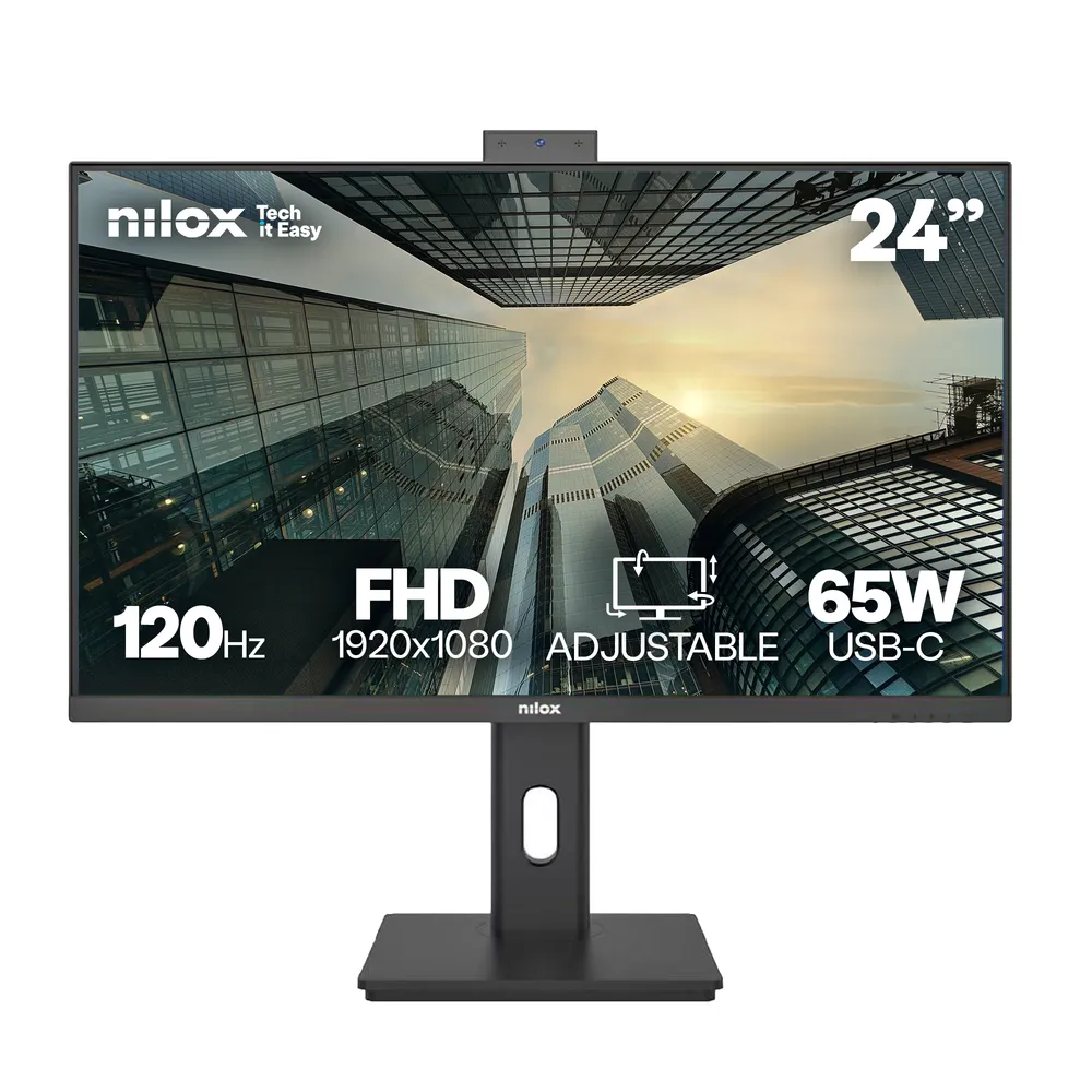 Monitor Nilox 24" 1920 x 1080 120Hz IPS LED Lautsprecher Webcam Pivot