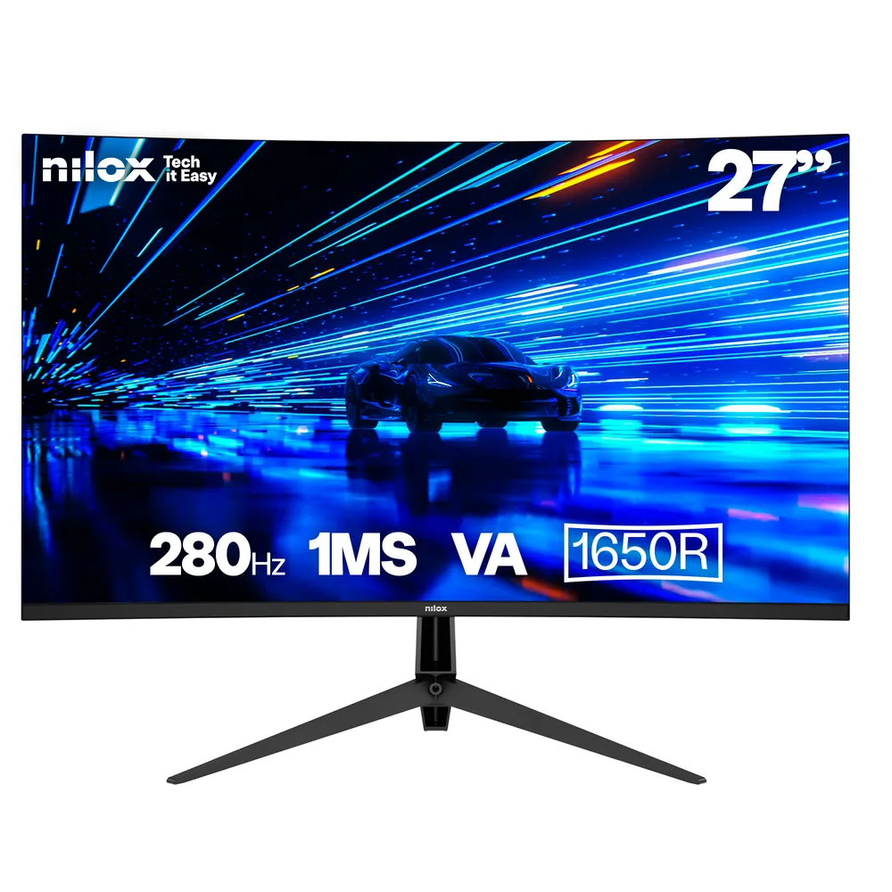 Monitor Nilox 27" Full HD 280Hz VA Curved FreeSync G-Sync Lautsprecher