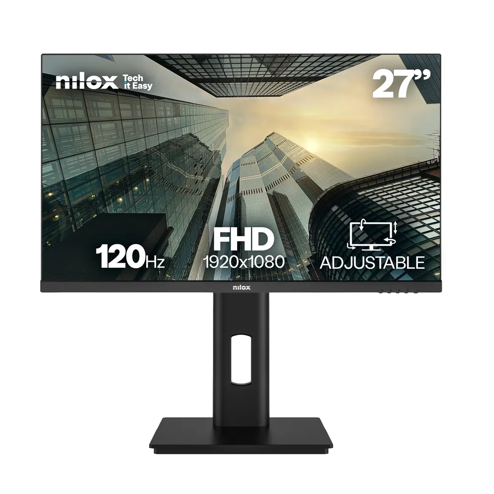 Monitor Nilox 27" 2K 120Hz IPS Lautsprecher VESA Höhenverstellung Schwarz
