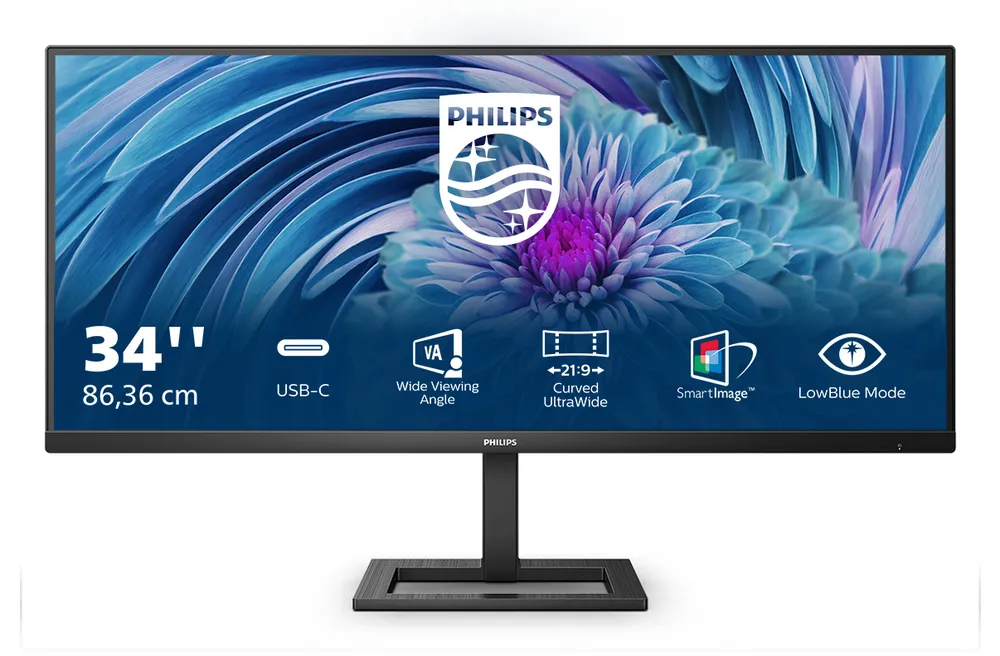 Monitor Philips E Line 346E2LAE 34" UltraWide Quad HD 100Hz VA USB-C Höhenverstellbar