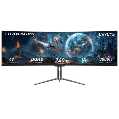 Monitor Titan Army C49C1S 49" Dual QHD 240Hz VA Curved HDR400 KVM 1ms