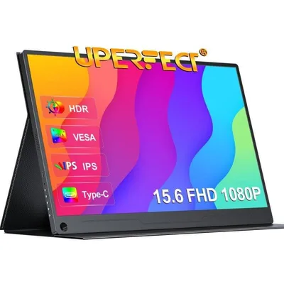 Uperfect 15,6 Zoll IPS FullHD Monitor Tragbar HDMI Type-C VESA Aluminiumgehäuse