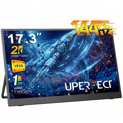 Monitor Uperfect 17,3" QHD 144Hz IPS Tragbar USB-C Mini HDMI Metall VESA