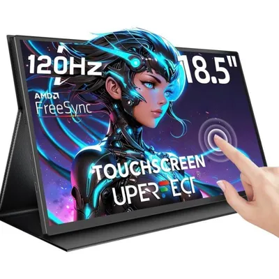 UPERFECT Touch-Monitor 18,5 Zoll FHD 120 Hz 10 Punkte Typ-C Mini HDMI VESA-Gehäuse enthalten