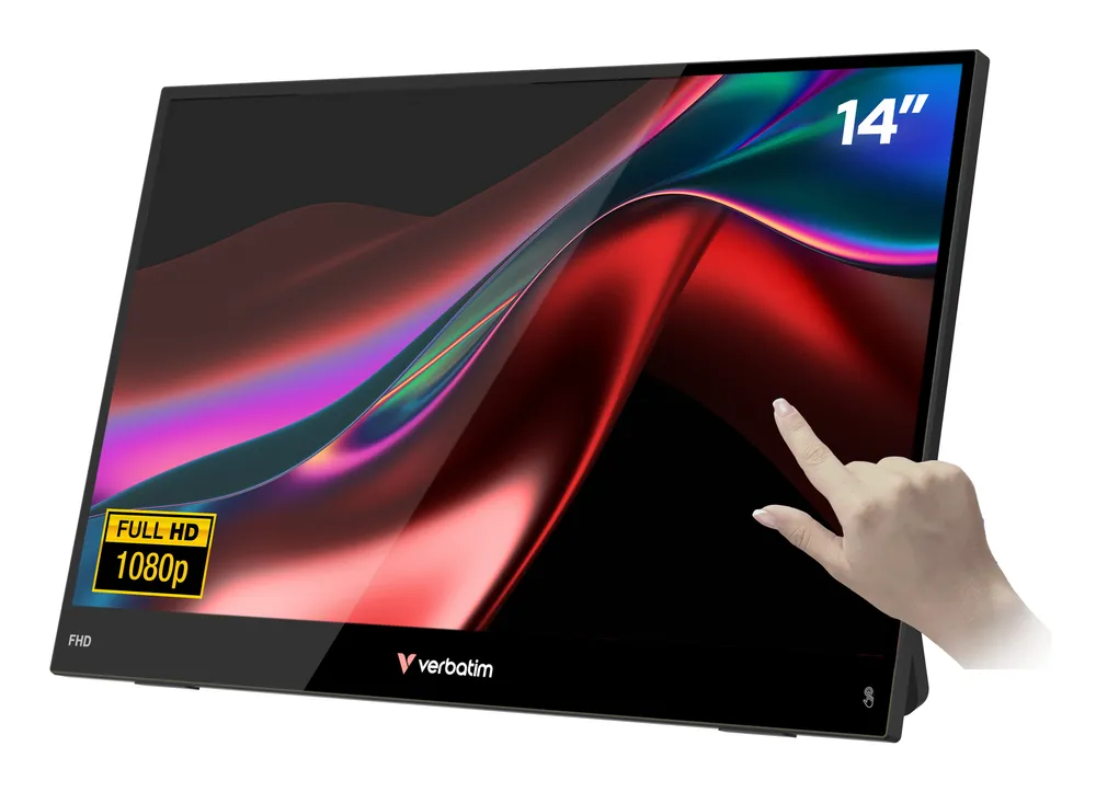 Monitor Verbatim Portable 14" FullHD 60Hz IPS Touch HDR FreeSync Lautsprecher