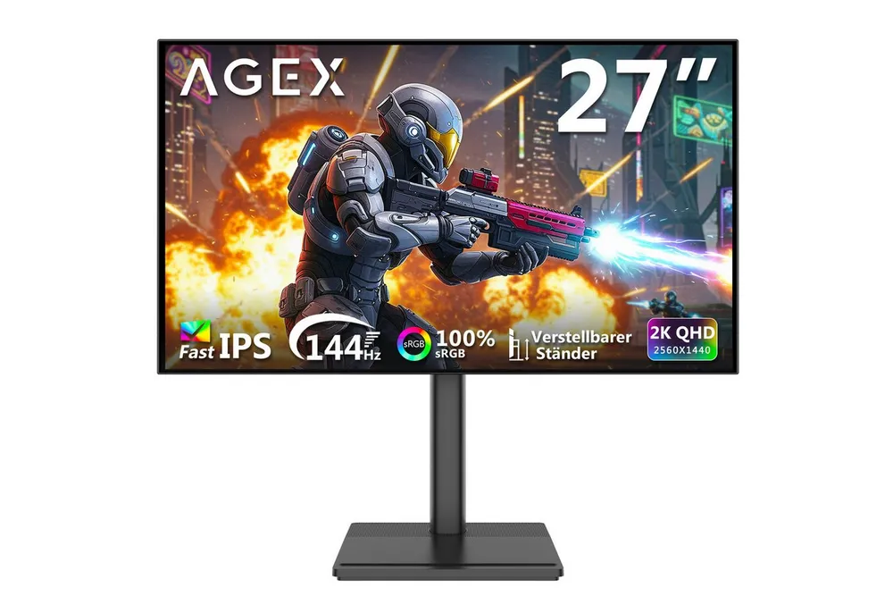 Z-EDGE 27" 144Hz 2K QHD 1440P IPS 1ms Gaming-Monitor (68,58 cm/27 ", 2560 × 1440 px, QHD (2K), 1 ms Reaktionszeit, 144 Hz, IPS, DP & HDMI‑Anschlüsse)